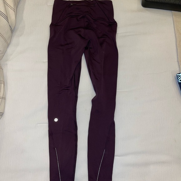 Dark burgundy LuluLemon tights - Picture 2 of 4